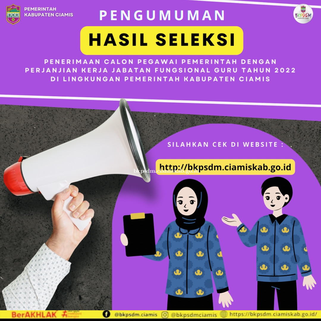 PENGUMUMAN HASIL SELEKSI PPPK FUNGSIONAL GURU TAHUN 2022