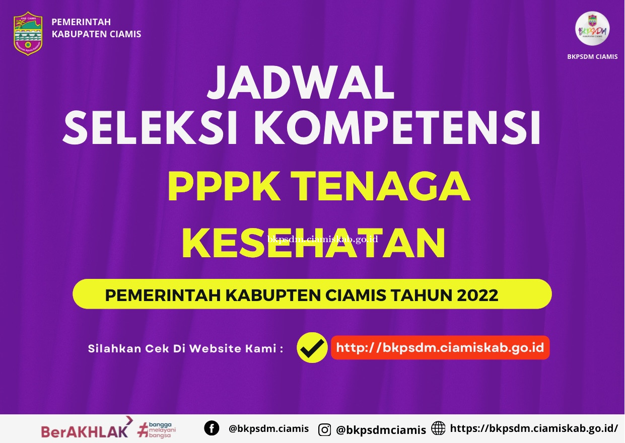 Jadwal Seleksi Kompetensi PPPK Jabatan Tenaga Kesehatan Pemerintah Kabupaten Ciamis Tahun 2022