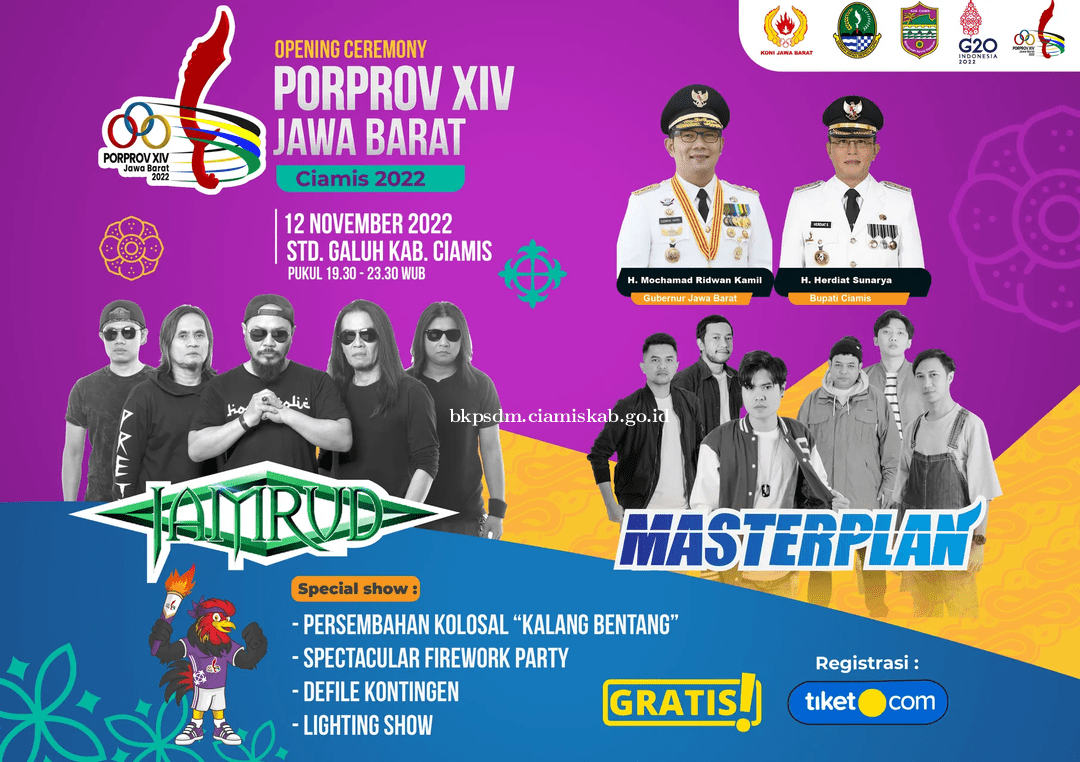 GRATIS! TIKET PORPROV XIV JAWA BARAT CIAMIS